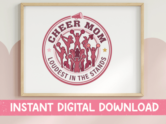 Cheer Mom Loudest in the Stands Graphic Design for T-Shirt Creations