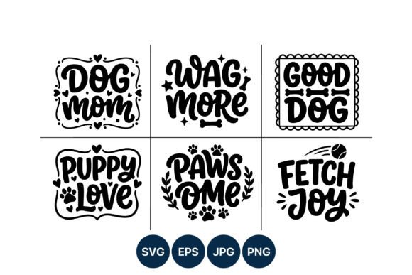 Dog Mom Puppy Love Pawsome Wag More Graphics: A Playful Branding Illustration for Local Businesses