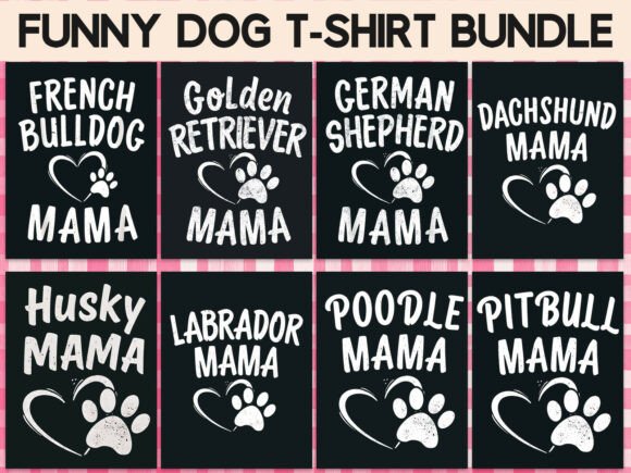 Dog Mom T-Shirt Bundle PNG: A Versatile Graphic Design Asset for Local Branding