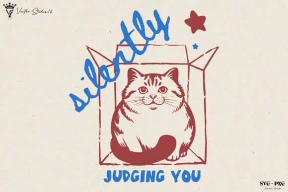 Funny Cat Box SVG PNG: A Playful Graphic Design Asset for Creative Sellers