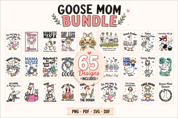Funny Goose Mom Bundle: A Unique Graphic Design Asset for Local Branding