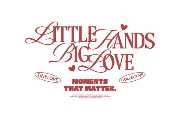 Little Hand Big Love Mom Typography: A Graphic Design Asset for Crafters