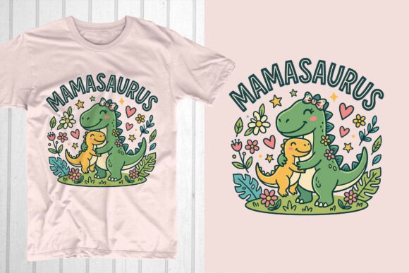 Mamasaurus Mom T-Shirt Design: A Playful Graphic for Creative Projects
