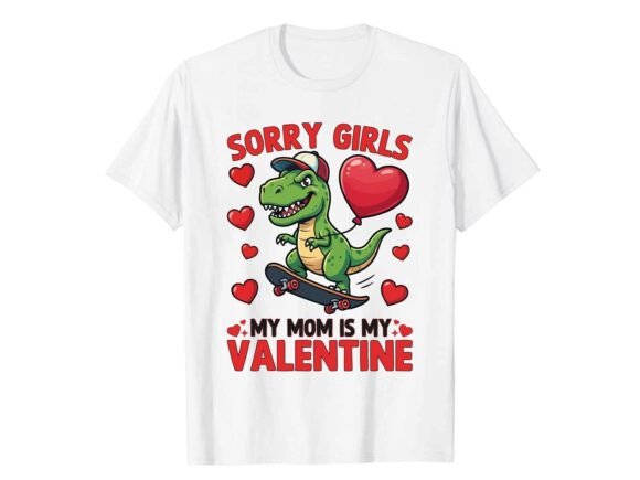 Mom Dino Valentine's Day T-Shirt Graphics for Digital Sellers