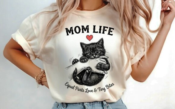 Mom Life Cat Mama T-Shirt Design PNG: A Graphic Designer’s Perspective