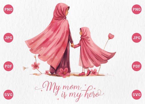 My Mom Is My Hero PNG T-Shirt – A Versatile Graphic for Branding and Merch